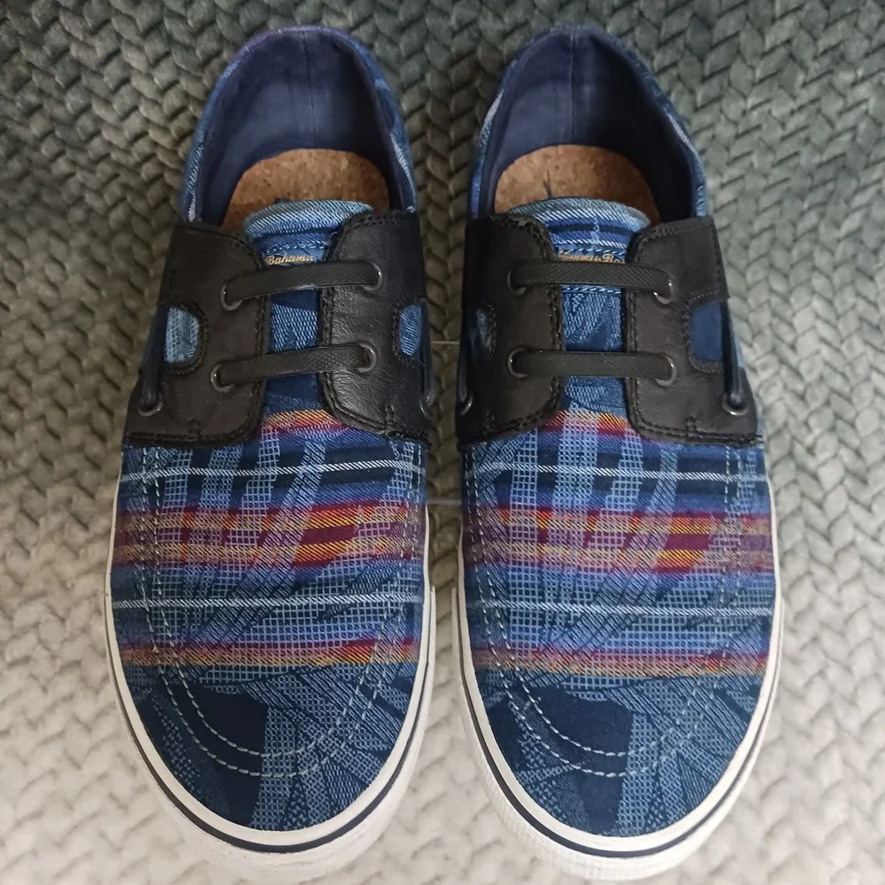 Tommy Bahama x Pendleton Men's Slip-On Boat Shoes Blue Plaid Size 10.5D